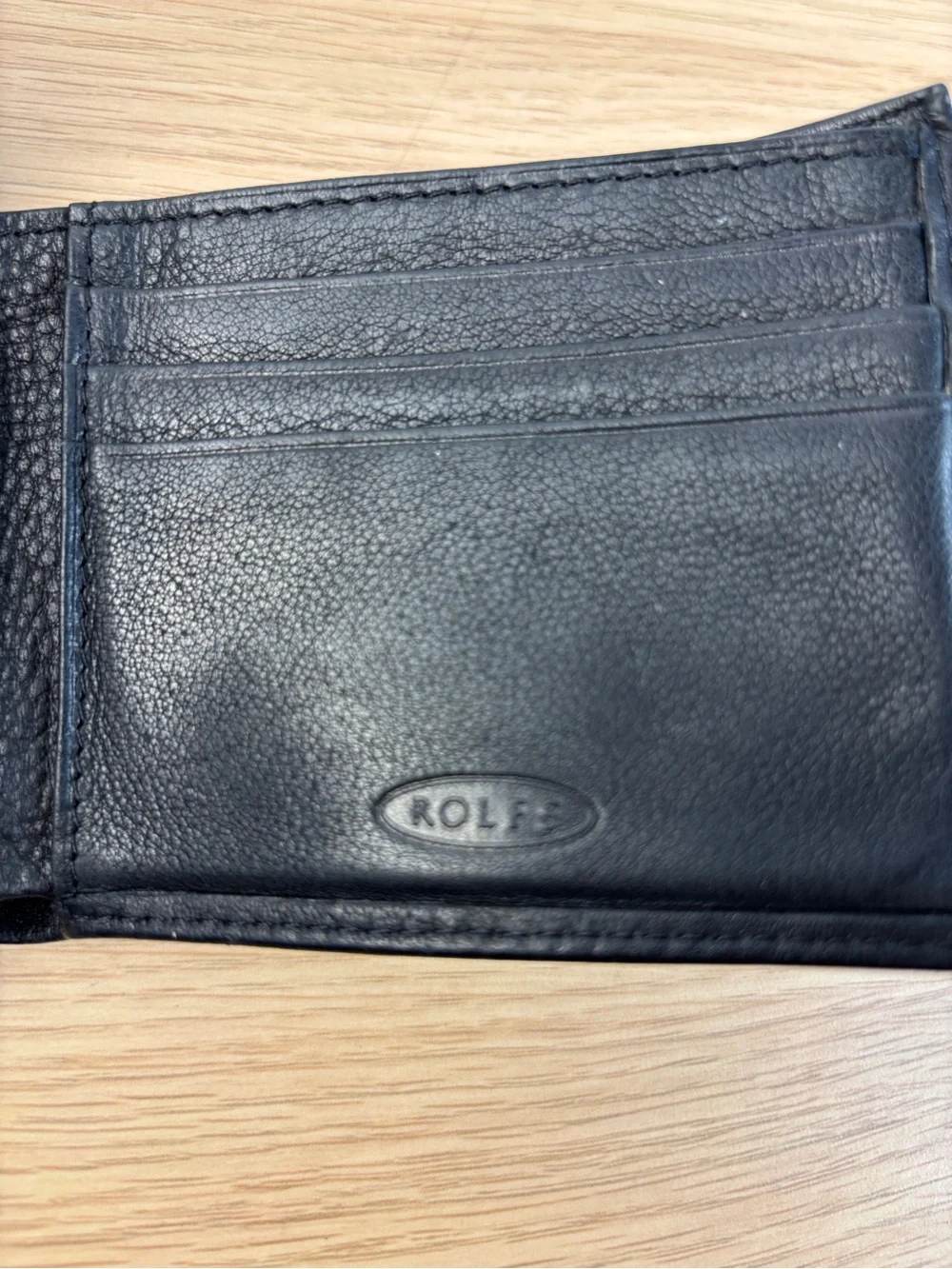 ROLFS Classic Black Leather Bifold Wallet - Men's Accessory